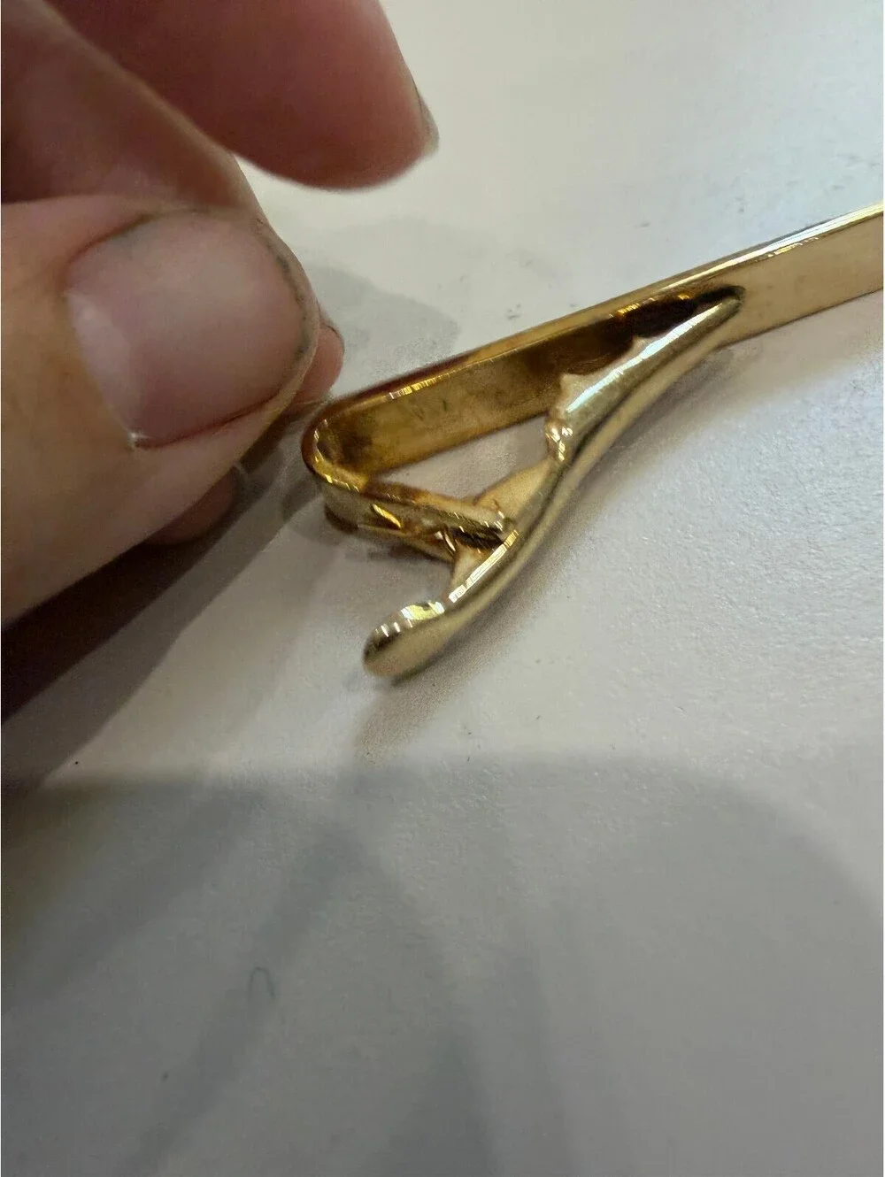 Gold Tone Non-Precious Metal Tie Clip with Star Detail